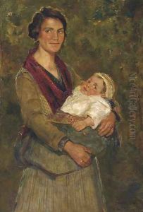 A mother with her child by Simon Maris