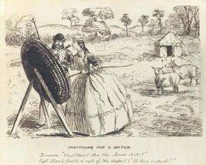 Practising for a match by George L. Du Maurier