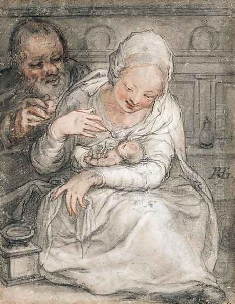 The Holy Family in an interior - view 1