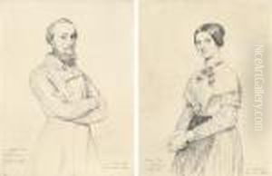 Portrait Of Marie Marcotte; And Portrait Of Alexandre Legentil