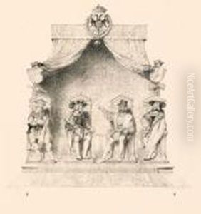 Les Quatres Magistrats De Besancon. by Jean Auguste Dominique Ingres