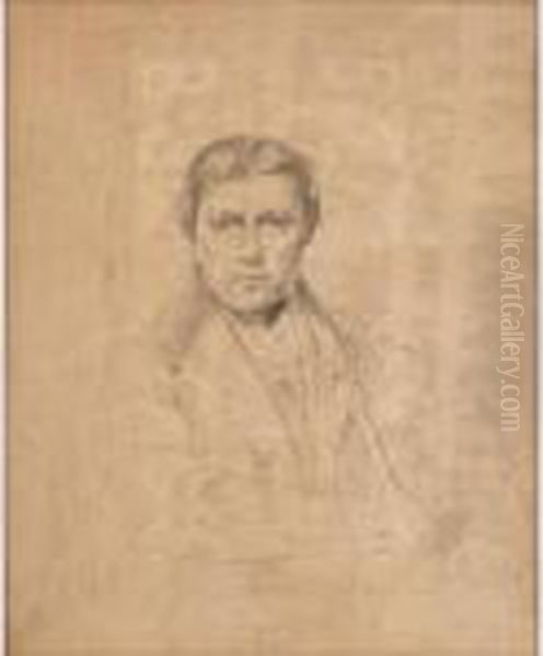 [after Jean-auguste-dominique 
Ingres ; Self-portrait Of The Artist ; Bears Inscription Lower Centre ; 
Pencil On Beige Paper] - view 1
