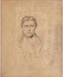 [after Jean-auguste-dominique 
Ingres ; Self-portrait Of The Artist ; Bears Inscription Lower Centre ; 
Pencil On Beige Paper] by Jean Auguste Dominique Ingres