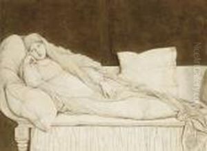 Lady Jane Montague Allongee Sur Un Lit