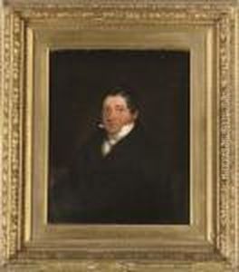 Portrait Of A Gentleman, Seated Three-quarter-length, In A Black Coat And White Tie by Jean Auguste Dominique Ingres