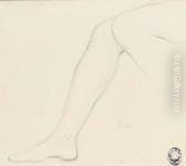 Study Of A Right Leg With Part Of The Left Knee - view 1