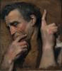 Etude Pour La Figure De Michel Ange Et Mains Pour Le Tableau L'apotheose D'homere