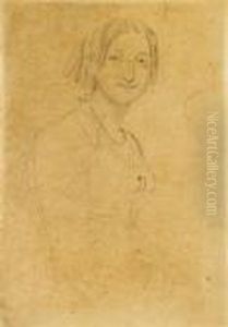 A Young Italian Woman, Turned To The Right by Jean Auguste Dominique Ingres