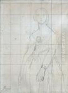 Study For The Portrait Of Madame Moitessier by Jean Auguste Dominique Ingres