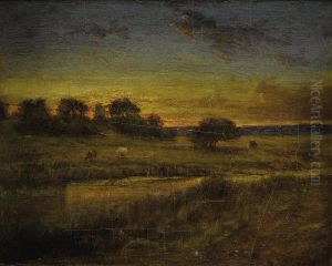 Pasture At Dawn by George Inness