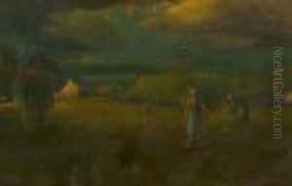 Field Workers At Dusk - view 1