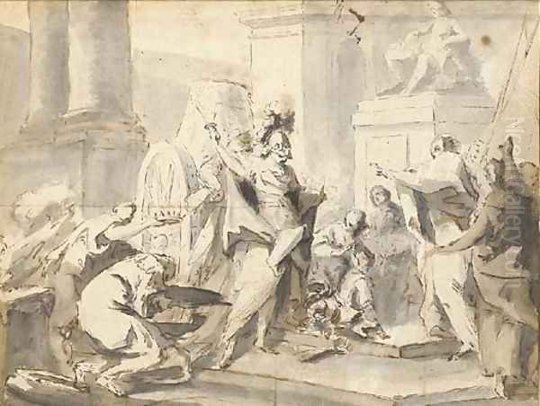 Alexander cutting the Gordian knot - view 1