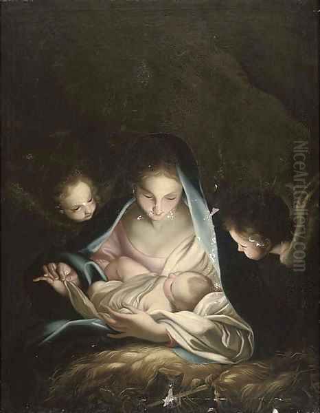 The Madonna and Child surrounded by cherubs - view 1
