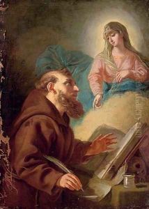 The Virgin appearing to a male Saint