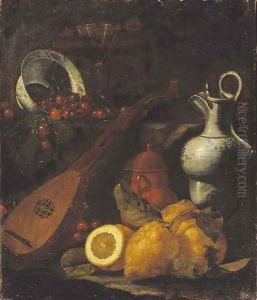 Still life of lemons by Cristoforo Munari