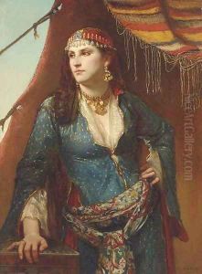 An Oriental beauty by Charles-Louis Mutler