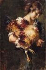 Fanciulla Con Gallo by Irolli Vincenzo