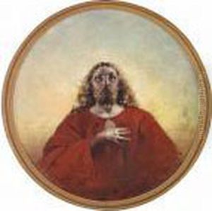 Christ In A Red Coat And With A Halo