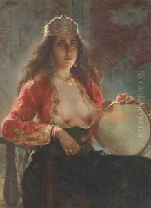 The Tambourine Player by Francesco De Maria