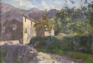 Ferme en soleil d'apres-midi by Georges-Daniel De Monfried