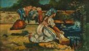 Washerwomen On Ariverbank by Irolli Vincenzo