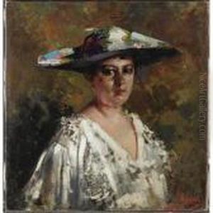 Ritratto Di Donna Col Cappello by Irolli Vincenzo