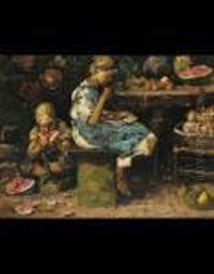 Interno Di Cucina Con Bimbi (bozzetto)
