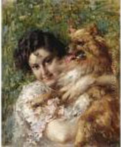 Giovane Donna Con Cagnolino by Irolli Vincenzo