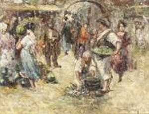 Farbenprachtige Marktszene In Neapel. by Irolli Vincenzo