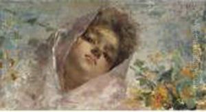 Ritratto Di Fanciulla Con Velo Rosa by Irolli Vincenzo