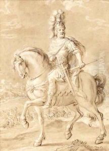 A general on horseback in a landscape A general on horseback in a landscape