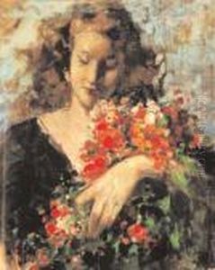 Ragazza Con Fiori by Irolli Vincenzo