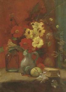 Ewyckshoeve mixed flowers on a table by Piet Meiners
