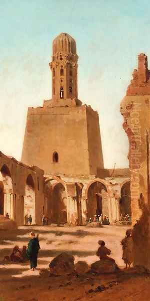 Figures in a ruined courtyard - view 1