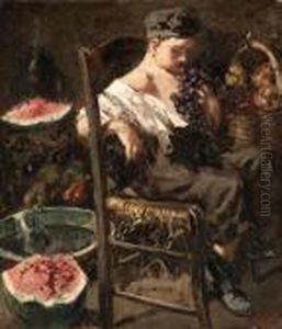 A Young Boy Eating Grapes by Irolli Vincenzo