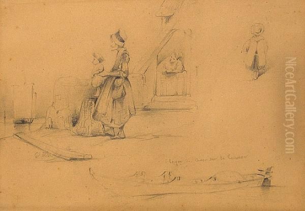 A Sheet Of Figure Studies - view 1