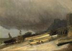 Barques Echouees Sur Le Sable