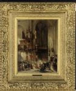 A Religious Procession by Eugene Isabey