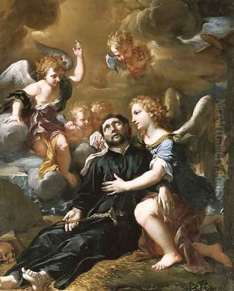 Angels comforting Saint Francis Xavier - view 1