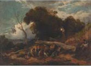 Family Resting In A Country Landscape Family Resting In A Country Landscape