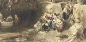 Figures In A Rocky Shore, The Prow Of A Ship In The Foreground Figures In A Rocky Shore, The Prow Of A Ship In The Foreground