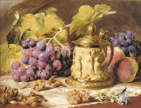 Bacchanalian cup with grapes - view 1