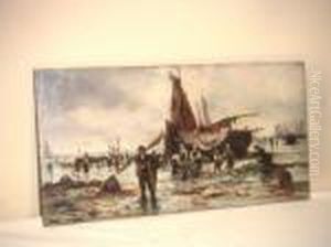 Retour De Peche Enbretagne by Eugene Isabey