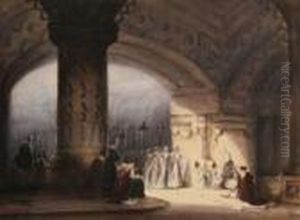 A Church Interior by Eugene Isabey