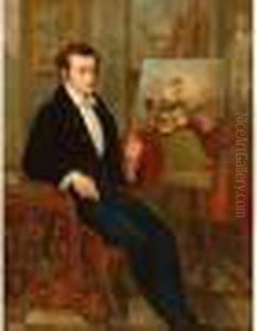 Portrait De L'artiste Dans Son Studio