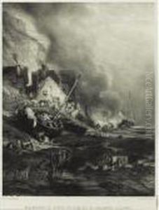 Radoub D'une Marque A Maree Basse (curtis 67) by Eugene Isabey