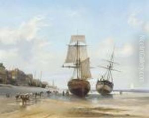 Bateaux Echoues by Eugene Isabey