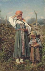 Peasant girls by Vladimir Egorovich Makovskii