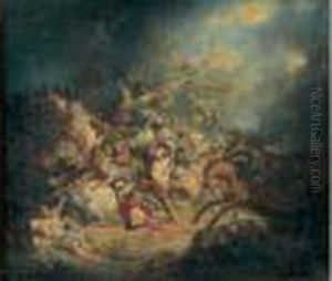 Scene De Bataille by Eugene Isabey