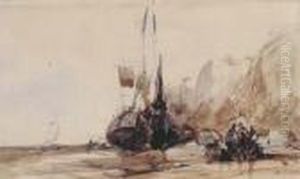 Personnages Et Bateaux Pres De Falaises